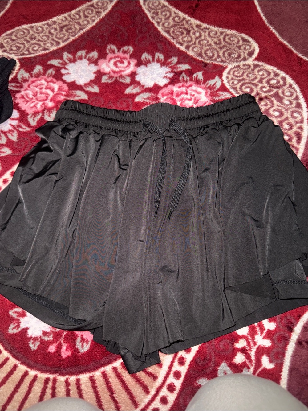 SHEIN Black Lightweight Elastic Waist Athletic Shorts